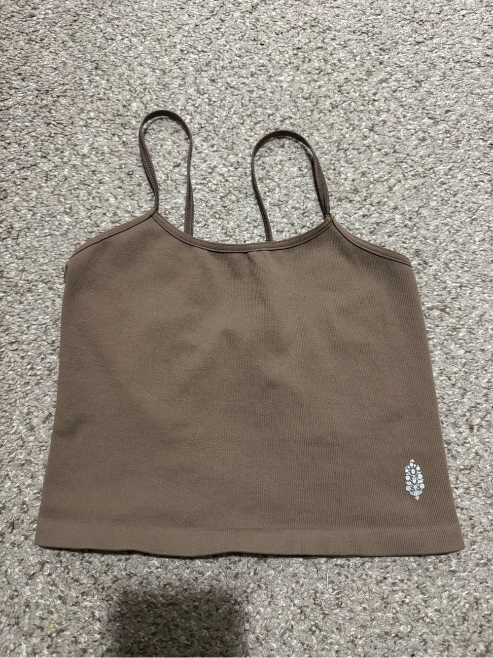 Free people tighten up cropWomen’s lightBrown Ribbed Camisole Tank Top xs/small